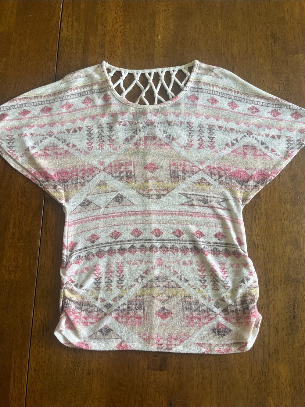 Maurices Aztec Knit Blouse With Detailed Back